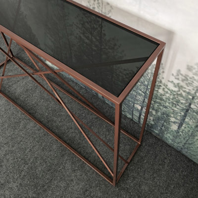 Консоль Wilson line copper черное стекло